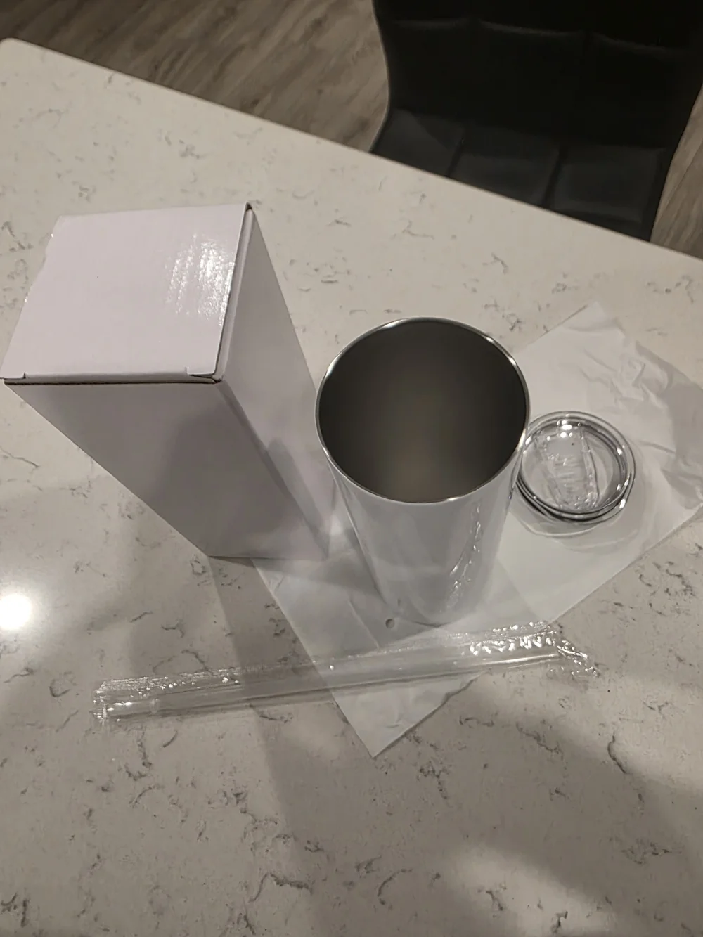 White Stainless Steel Travel Tumbler - Double Wall Insulated